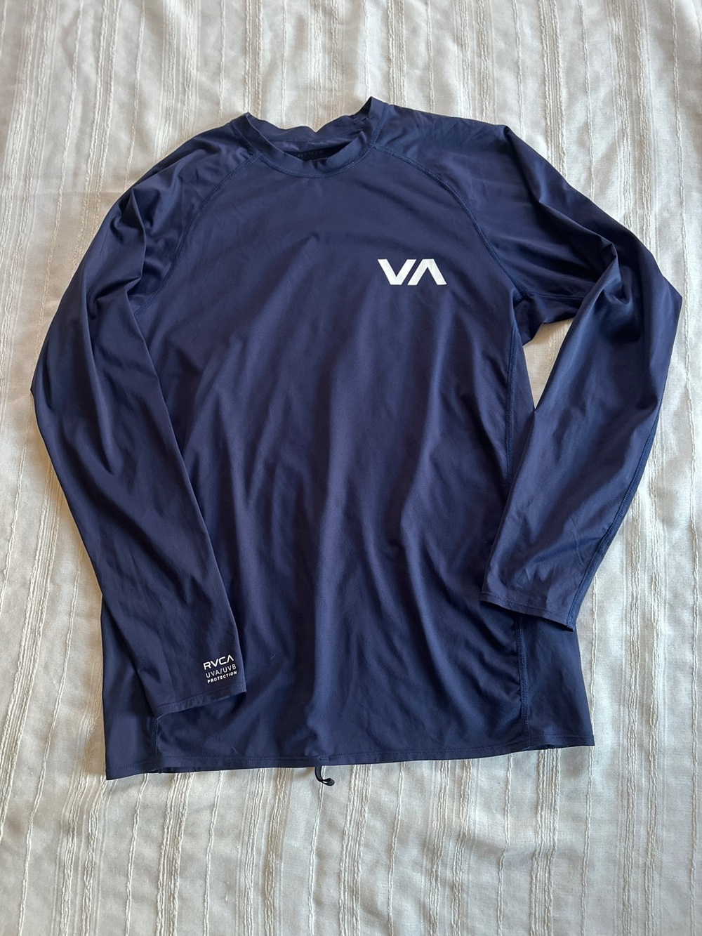 NWOT RVCA Men's Navy Long Sleeve Rashguard Size XL Upf 50